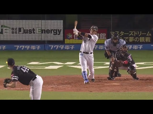 【4回裏】マリーンズ・角中のフェンスを直撃する一打で反撃!! 2017/8/9 M-H