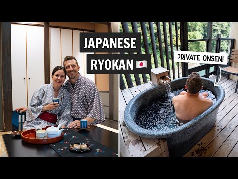 We stayed in a traditional Japanese Ryokan with a PRIVATE onsen!