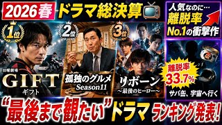 🔥📺【2026春ドラマ総決算】“最後まで観たい”人気ランキング発表‼️👑1位は話題の日曜劇場『GIFT』😱💥 3位『リボーン』も大健闘✨ しかし…“超人気なのに離脱率No.1”の衝撃ドラマとは⁉️📉🚨