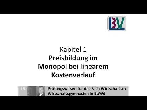 Preisbildung Monopol linearer Kostenverlauf Cournot‘scher Punkt [WG K01 T09a]