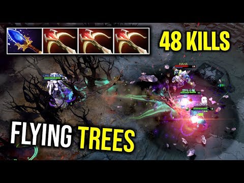 FLYING TREES..!! 3x Daedalus + Scepter Tiny Imba Tree Volley 48 Kills 7.22d | Dota 2