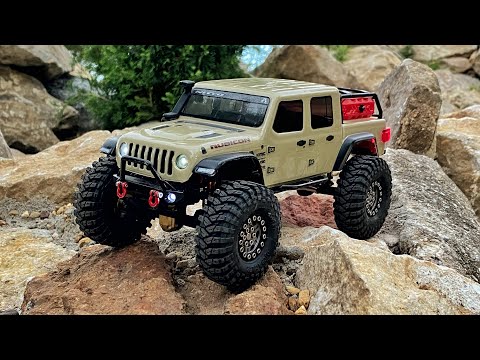 Axial SCX24  1/24 Jeep Gladiator at my 1/10 rock trail