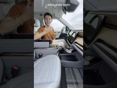 How much can I fit? Rivian R1T interior storage review #rivian #r1t #ev #truck #carreview