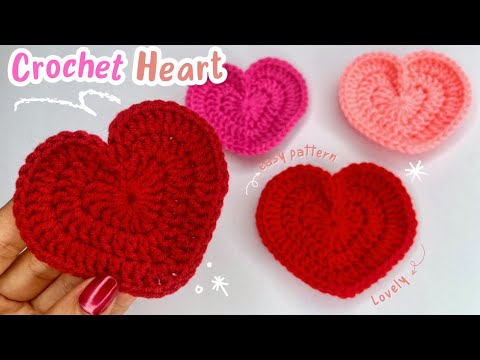How to make a Easy Crochet Heart | Beginner Pattern Slow Tutorial | Valentine's & Mothers Day Decors