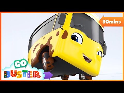 Buster And The Carwash | Go Buster | Baby Cartoons | Kids Videos | ABCs and 123s