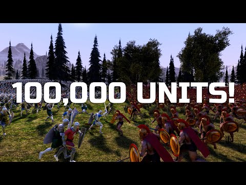 100,000 Units! - 50K Spartans vs. 50K Medieval Footmen - Ultimate Epic Battle Simulator (UEBS #9)