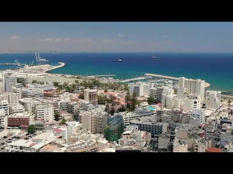 Larnaka Port and Marina with Drone