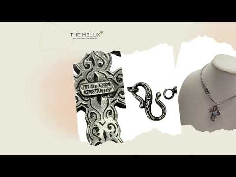 Konstantino Sterling Silver 18k Yellow Gold Blue Chalcedony Cross Necklace | The Relux