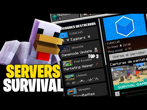 Top 3 Servers SURVIVAL para Minecraft BEDROCK