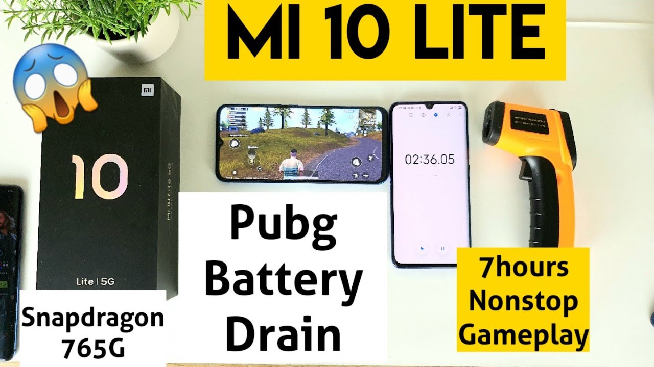 Mi 10 lite pubg battery drain 7hours nonstop playing amazing battery life