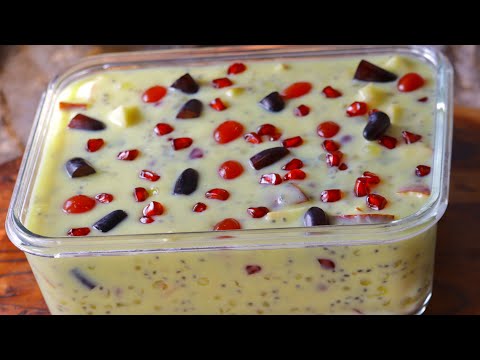 sago fruit custard recipe | easy,tasty and healthy dessert recipe | sago dessert
