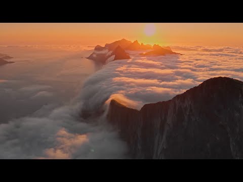 Midnight sun hike on Senja island, Norway