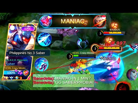 SABERPHOBIA IS BACK! MANIAC IN 1 MINUTE!!! ENEMY AUTO DELETE!