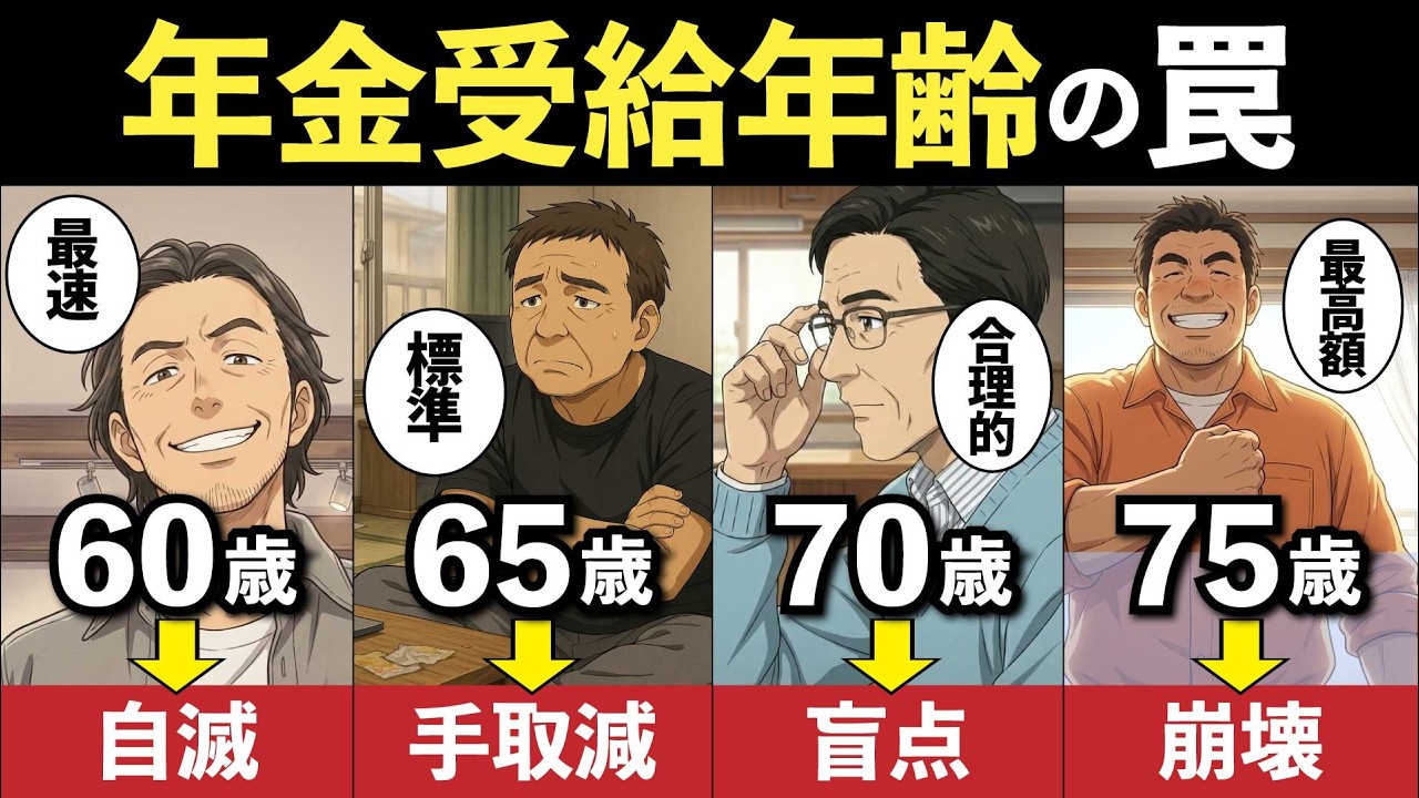 【漫画】年金は何歳からもらうべき？「60歳・65歳・70歳・75歳」で受給した4人の末路…絶対に知っておくべき老後の罠【老後年金・損益分岐点】