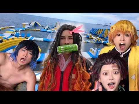 海の上で最強禰󠄀豆子が大暴れ！？ #demonslayer