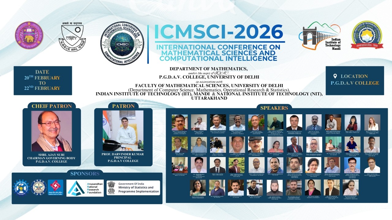 International Conference on Mathematical Sciences and Computational Intelligence (ICMSCI-2026)