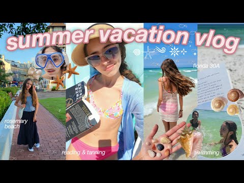 SUMMER VACATION VLOG 🥥🐚🌺 | beach, reading, sunsets, swimming, Florida 30A, chaos, & more