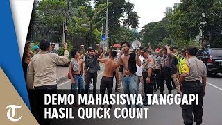 Bakar Ban, Demo Mahasiswa Tanggapi Hasil Quick Count Berakhir Ricuh