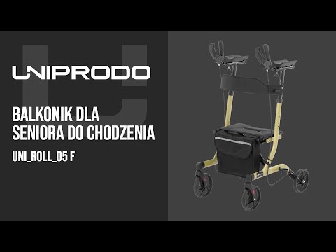 Video - Balkonik dla seniora do chodzenia - szampański - 136 kg - 1050 - 1150 mm