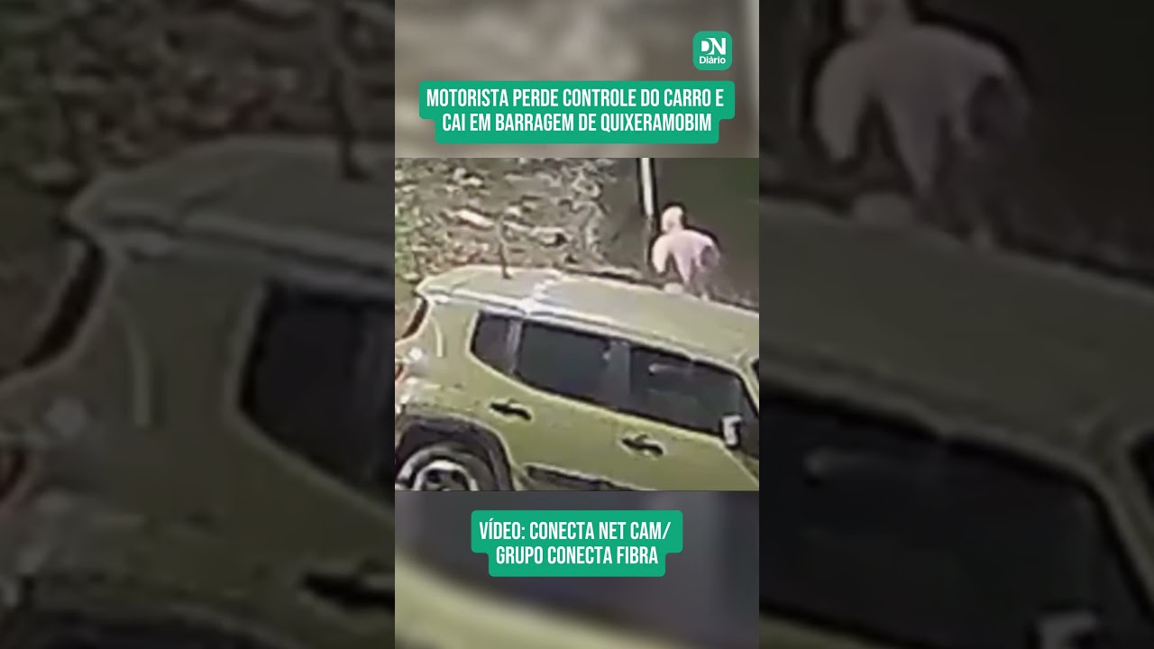 Imagem da notícia Motorista perde controle de carro, quebra mureta e quase cai em barragem de Quixeramobim; vídeo