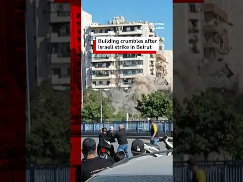 Video | Building collapses in Beirut after Israeli strike on the Lebanese capital. #Lebanon #BBCNews