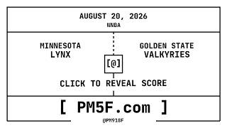 Minnesota Lynx [MIN] @ Golden State Valkyries [GS] | WNBA Final Box Score | AUGUST 20, 2026