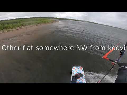 Kiteboarding on flat water in Saaremaa, Estonia.