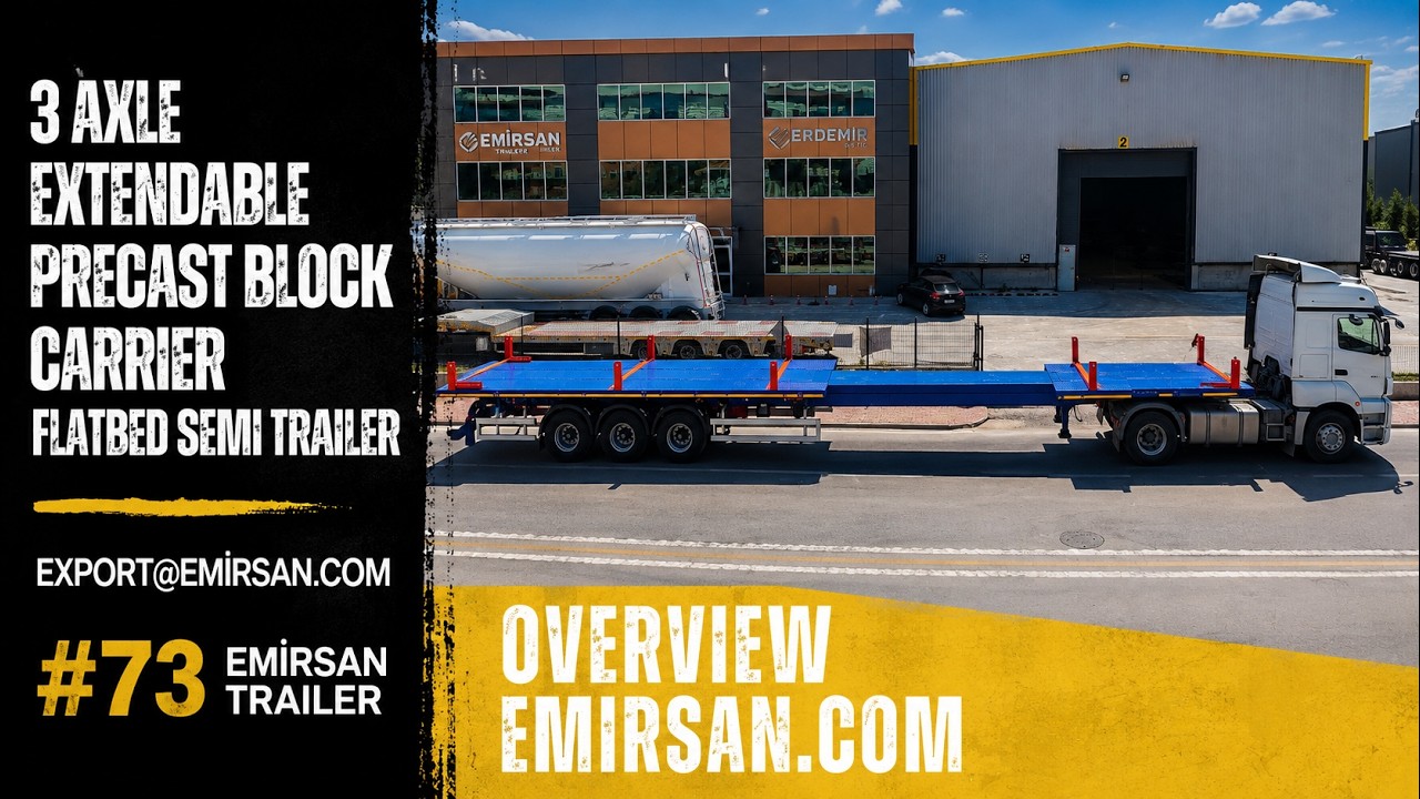  Emirsan 3 Axle Extendable Flatbed Semi Trailer