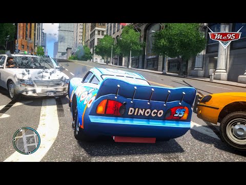 Crazy Rayo Lightning McQueen Dinoco Car Crashes Ep.22 - GTA 4