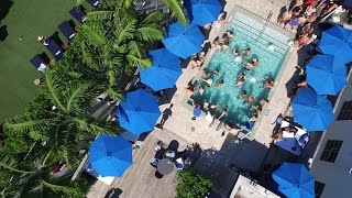 Aerial Video Miami Beach Pool Party at Catalina Hotel Rooftop