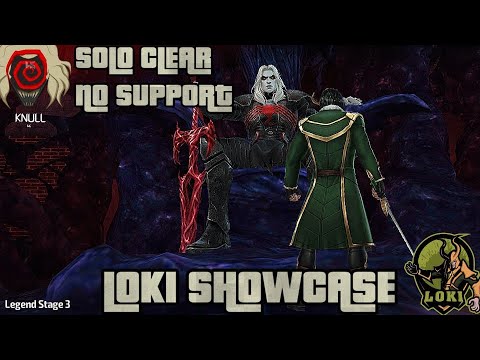 LOKI SHOWCASE! LOKI VS KNULL STAGE 3 SOLO CLEAR, NO SUPPORT! | Marvel Future Fight