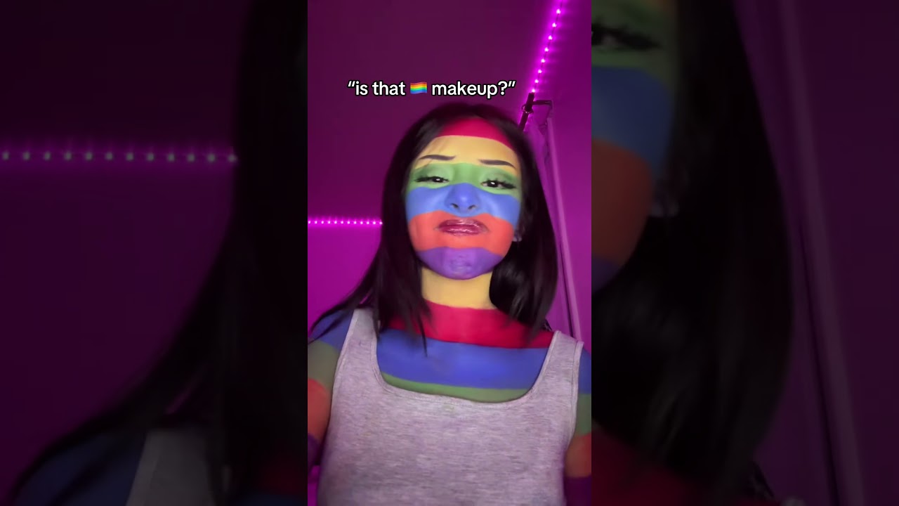Woman Responds to Rainbow Makeup Question#makeup #rainbow #beauty #colorful