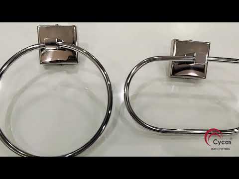 Polished silver towel ring premium, for bathroom