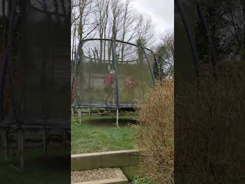 A bit of a bounce before the trampoline is blown away (apparently)