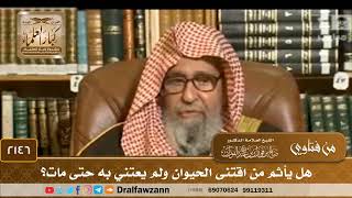 2146 - هل يأثم من اقتنى الحيوان ولم يعتني به حتى مات؟