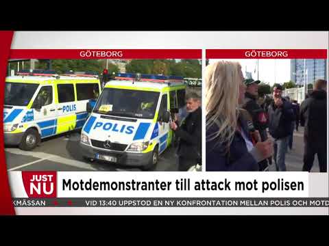 Motdemonstranter attackerar polisen   Nyheterna TV4
