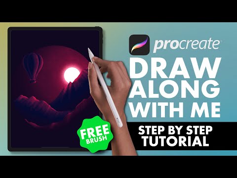 #21 Procreate Step by Step Tutorial - Draw Along With Me - Hot Air Balloon