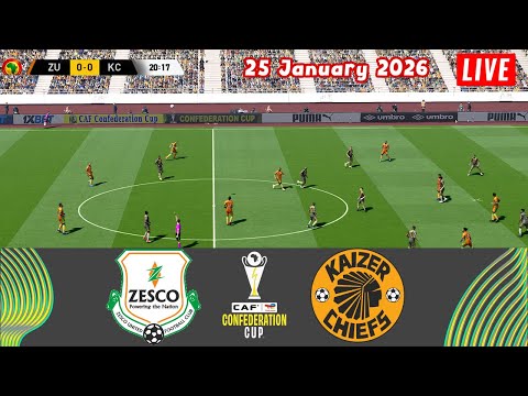 🔴ZESCO UNITED vs KAIZER CHIEFS LIVE 25/01/26 ⚽ CAF CONFEDERATION CUP 25/26 ⚽ FOOTBALL GAMEPLAY HD