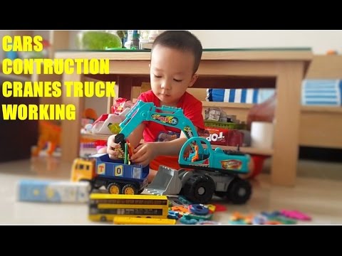 CARS CONSTRUCTION |Construction Cranes Trucks, Cars For Kids, Playtime Crane Truck  - by HT BabyTV Video
