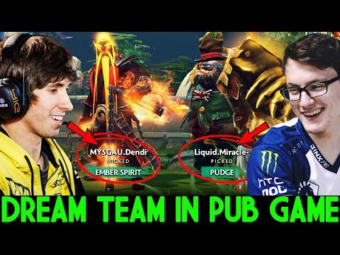 When Miracle- Pudge Carry and Dendi Ember Spirit Go Mid is Nightmare 7.22 Dota 2