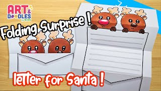 How to draw A REINDEER | FOLDING SURPRISE | Art and doodles for kids