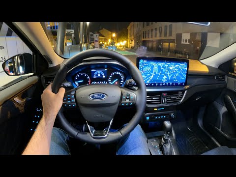 New FORD FOCUS 2023 Facelift - night POV test drive (EcoBoost 125 HP) PURE DRIVING