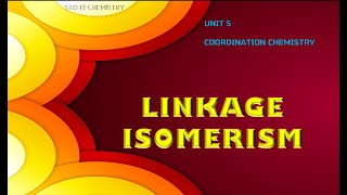 3D ANIMATION ON LINKAGE ISOMERISM IN COORDINATION COMPOUNDS STD 12 CHEMISTRY