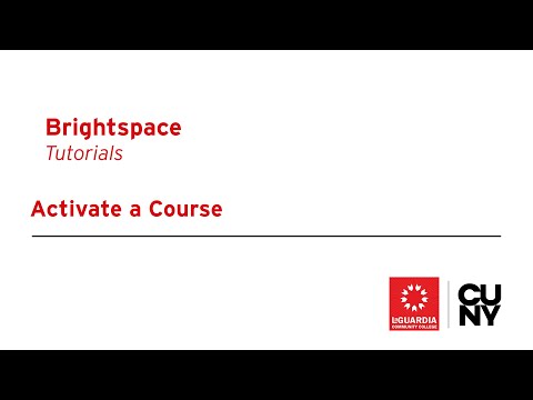 Activate Course In Brightspace Instructors