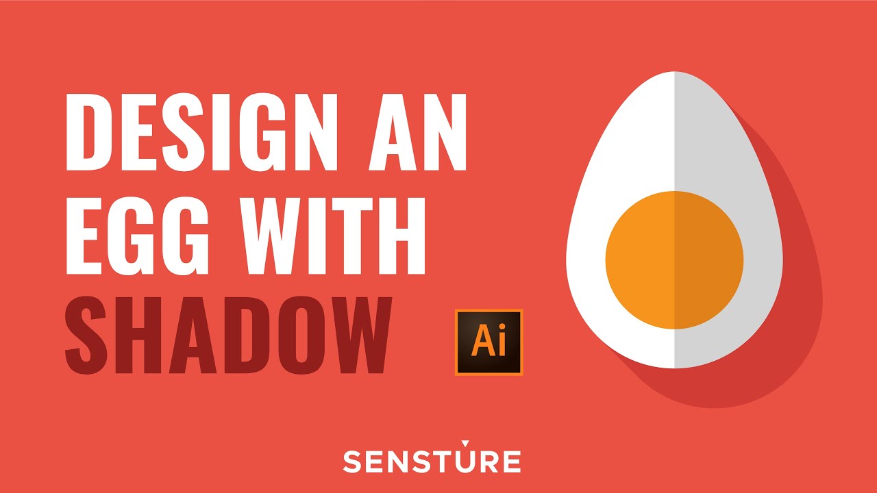 Design A Flat Vector Egg With Shadow | Illustrator Tutorial