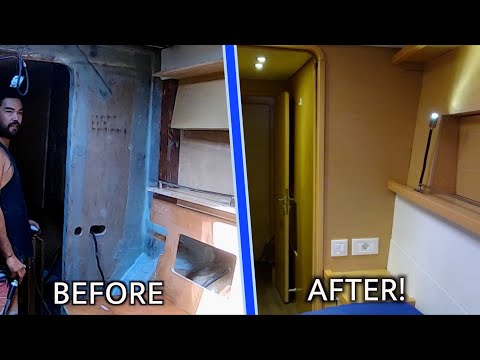 Rebuilding interior of Lagoon 450 - Cracked bulkhead repair series - Part 13 (Episode 118)