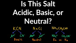How to Determine if Salt is Acidic, Basic, or Neutral Example, Problem, Shortcut, Explained Question