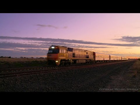 6AM8 "Overland" Passenger Train At Sunset - PoathTV Australian Railways