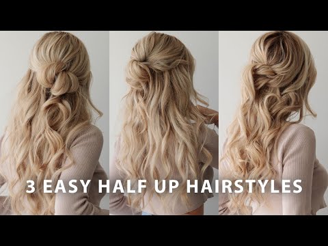 3 EASY HALF UP HAIRSTYLES 🌸 Perfect for Weddings,...