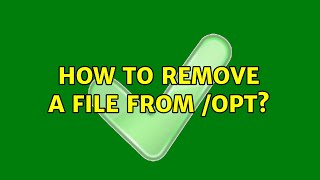 Ubuntu: How to remove a file from /opt?